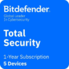 Bitdefender Total Security 5 Devices, 1 Year (Global)